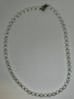 Genuine Selenite stones necklace with hypoallergenic stainless steel beads and clasp.  EP109 FREE SHIPPING IN THE CONTINENTAL USA.