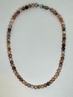 Genuine Rhodochrosite stone necklace with hypoallergenic stainless steel clasp.  18”. EP119 FREE SHIPPING IN THE CONTINENTAL USA.