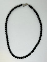 Genuine Black Onyx stone necklace with hypoallergenic stainless steel clasp.  18”. EP115 FREE SHIPPING IN THE CONTINENTAL USA.