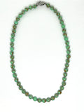 Genuine Gold Vein Howlite (in dyed green color) necklace with hypoallergenic stainless steel beads and clasp. EP118 FREE SHIPPING IN THE CONTINENTAL USA.
