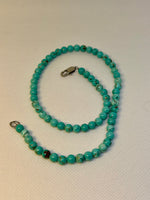 Handcrafted turquoise stone 17” necklace with hypoallergenic stainless steel clasp.  EP147