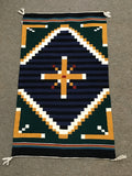Authentic Navajo Handwoven wool rug by Evelyn Wilson 31"x18"