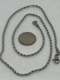 Stainless steel hypoallergenic rope neck chain in 17” length.  ST106 FREE SHIPPING IN THE CONTINENTAL USA.