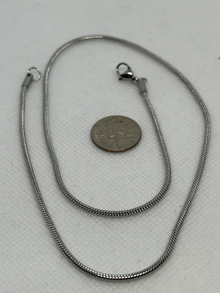 Stainless steel hypoallergenic snake neck chain, 17.5”. ST103 FREE SHIPPING IN THE CONTINENTAL USA.