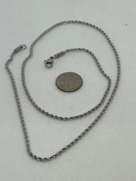 Stainless steel hypoallergenic neck chain, 20”.  ST101 FREE SHIPPING IN THE CONTINENTAL USA.