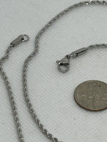 Stainless steel hypoallergenic neck chain, 20”.  ST101 FREE SHIPPING IN THE CONTINENTAL USA.