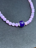 Handcrafted necklace in sterling silver with lavender and purple Jade. 16”. SR1122 FREE SHIPPING IN THE CONTINENTAL USA.