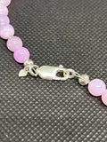 Handcrafted necklace in sterling silver with lavender and purple Jade. 16”. SR1122 FREE SHIPPING IN THE CONTINENTAL USA.