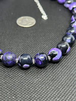 Handcrafted sterling silver necklace with Dragon Vein Agate stones.  14-16.5” adjustable.  SR1104 FREE SHIPPING IN THE CONTINENTAL USA.