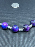 Handcrafted sterling silver necklace with 5  stones in Light Sugulite.  18”. SR1125 FREE SHIPPING IN THE CONTINENTAL USA.