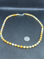Handcrafted sterling silver with genuine Topaz stone necklace  19”. SR1128 FREE SHIPPING IN THE CONTINENTAL USA.