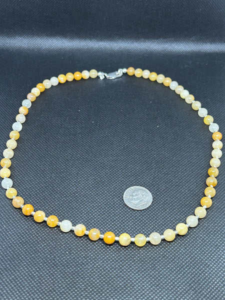 Handcrafted sterling silver with genuine Topaz stone necklace  19”. SR1128 FREE SHIPPING IN THE CONTINENTAL USA.