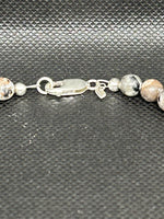 Handcrafted sterling silver necklace with Greystone and Turquoise.  18”. SR1129 FREE SHIPPING IN THE CONTINENTAL USA.