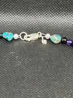 Handcrafted sterling silver with Amethyst, and Black Onyx necklace.  20” SR1130 FREE SHIPPING IN THE CONTINENTAL USA.