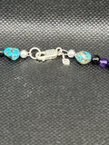 Handcrafted sterling silver with Amethyst, and Black Onyx necklace.  20” SR1130 FREE SHIPPING IN THE CONTINENTAL USA.
