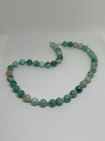 Peru turquoise necklace with sterling silver, 10 mm stones, 19” long.  SR2001 FREE SHIPPING IN THE CONTINENTAL USA.