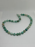 Peru turquoise necklace with sterling silver, 10 mm stones, 19” long.  SR2001 FREE SHIPPING IN THE CONTINENTAL USA.