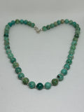 Peru turquoise necklace with sterling silver, 10 mm stones, 19” long.  SR2001 FREE SHIPPING IN THE CONTINENTAL USA.