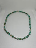 Peru turquoise necklace with sterling silver, 19” long, 8mm wide. SR2002 FREE SHIPPING IN THE CONTINENTAL USA.