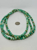 Peru Turquoise stones (6mm) necklace in a 52” length with sterling silver.  SR 2011   Ships Free in Con't USA