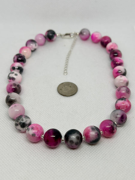 Beautify your neck necklace.  Persian Jade with sterling silver necklace with adjustable length 15”-17”. SR2004 FREE SHIPPING IN THE CONTINENTAL USA.