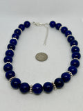 Beautify your Neck choker necklace in Deep blue Lapis with sterling silver. Adjustable from 15” to 17”.  SR2010 FREE SHIPPING IN THE CONTINENTAL USA.