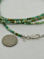 Hubei Turquoise necklace in a 46” length with sterling silver. SR2006 FREE SHIPPING IN THE CONTINENTAL USA.