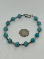 Turquoise and hypoallergenic stainless steel bracelet. EP161