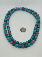 Turquoise color necklace in a 32 “ size.  Hypoallergenic stainless steel clasp, EP165 FREE SHIPPING IN THE CONTINENTAL USA.
