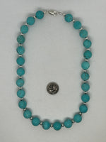 Beautify your Neck, Turquoise color choker with sterling silver, 17"  SR2016    Ships Free in Con't USA