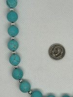 Beautify your Neck, Turquoise color choker with sterling silver, 17"  SR2016    Ships Free in Con't USA