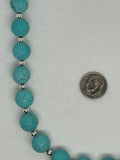 Beautify your Neck, Turquoise color choker with sterling silver, 17"  SR2016    Ships Free in Con't USA