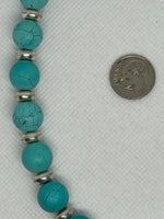 Beautify your Neck, Adjustable Choker necklace from 14.5" to 18", sterling silver, Turquoise Howlite  SR2017    Ships Free in Con't USA