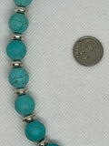 Beautify your Neck, Adjustable Choker necklace from 14.5" to 18", sterling silver, Turquoise Howlite  SR2017    Ships Free in Con't USA