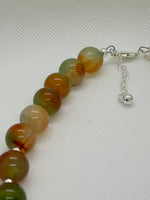 Beautify your Neck, Choker necklace with Peacock Agate and sterling silver.  SR2030  Ships Free in Con't USA