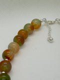 Beautify your Neck, Choker necklace with Peacock Agate and sterling silver.  SR2030  Ships Free in Con't USA