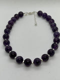 Beautify your Neck, Choker Necklace with Genuine Amethyst and sterling silver.  SR2028  Ships Free in Con't USA