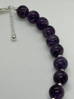 Beautify your Neck, Choker Necklace with Genuine Amethyst and sterling silver.  SR2028  Ships Free in Con't USA