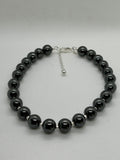Beautify your neck, Choker Necklace in 10mm Hematite stones and sterling silver. SR2027   Ships Free in Con't USA