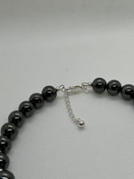 Beautify your neck, Choker Necklace in 10mm Hematite stones and sterling silver. SR2027   Ships Free in Con't USA