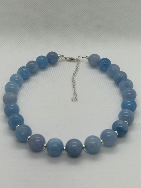 Beautify your Neck, Choker Necklace with genuine Aquamarine stones and sterling silver.  SR2026   Ships Free in Con't USA