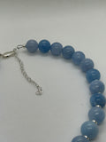 Beautify your Neck, Choker Necklace with genuine Aquamarine stones and sterling silver.  SR2026   Ships Free in Con't USA