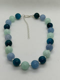 Ships free in Continental USA. Beautify your Neck, SR2024 Choker Necklace in Apatite, Amazonite, Aquamarine, and sterling silver FREE SHIPPING IN THE CONTINENTAL USA.