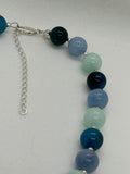 Ships free in Continental USA. Beautify your Neck, SR2024 Choker Necklace in Apatite, Amazonite, Aquamarine, and sterling silver FREE SHIPPING IN THE CONTINENTAL USA.