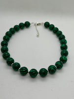 Beautify your Neck, Choker necklace in Malachite and sterling silver. SR2023   Ships Free in Con't USA