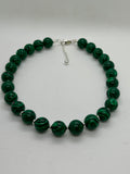 Beautify your Neck, Choker necklace in Malachite and sterling silver. SR2023   Ships Free in Con't USA