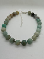 Beautify your Neck, Choker necklace in Amazonite and sterling silver. SR2022    Ships Free in Con't USA