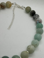 Beautify your Neck, Choker necklace in Amazonite and sterling silver. SR2022    Ships Free in Con't USA
