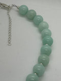 Beautify your Neck, choker necklace in sterling silver and genuine Amazonite stones, 12 mm.  SR2020  Ships Free in Con't USA