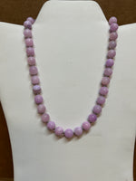 Genuine Lavender Angelite stones (10mm) necklace with stainless steel beads and clasp.  EP182  Free Shipping in the Con't USA